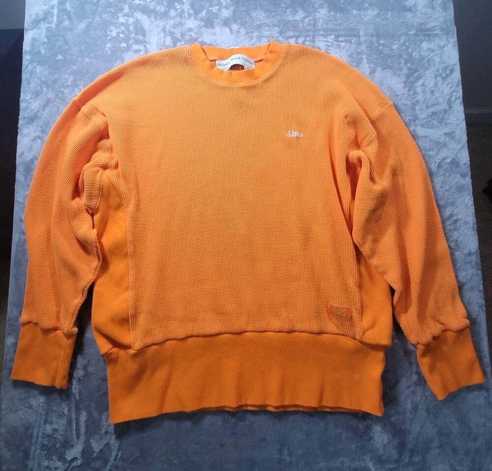 Advisory Board Crystals Mens XXL Abc 123 Waffle Knit Thermal Sweatshirt Orange